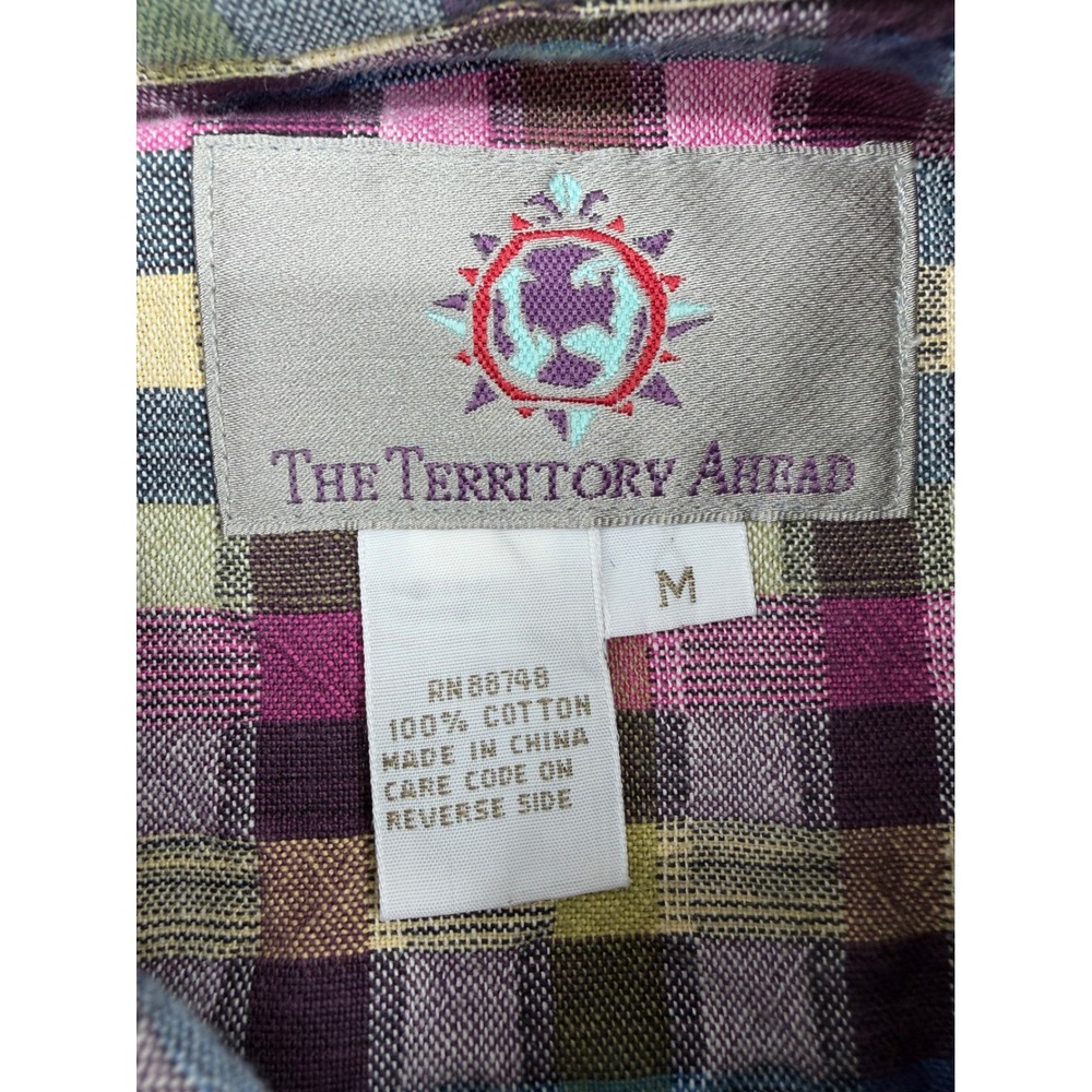 The Territory Ahead Mens Plaid Button Down Shirt Multi Color Cotton Size M - Picture 2 of 7